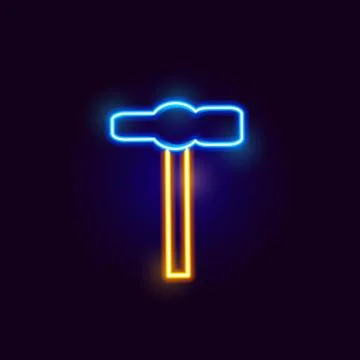 Neon Hammer Icon Stock-Illustration
