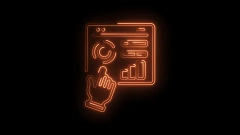 Neon hand cursor interacting with dashboard concept displaying analytics an.. Stock Footage 345992808