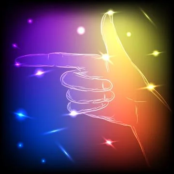 Neon Hand Left Stock Illustration