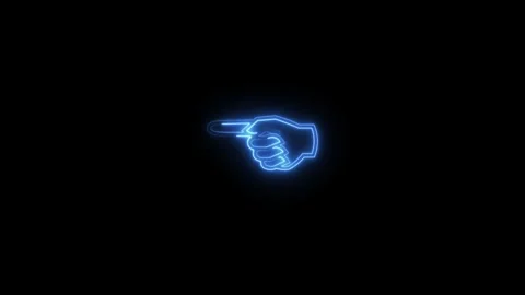 Neon Hand Pointer Pointing toward Left Direction 4k Resolution Motion Graph.. Stock Footage 310319342