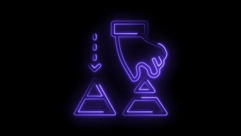 Neon hand sorting pyramid scheme graphics data visualization technology Stock Footage 322963533
