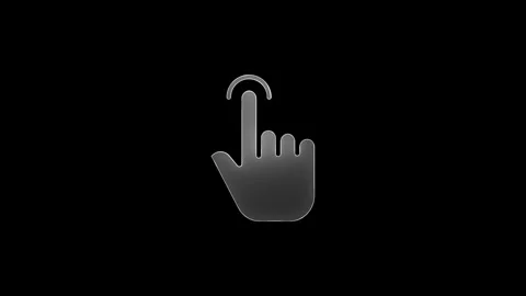 Neon Hand touch. Click icon animation Video stock 305298712