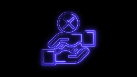Neon hands symbolizing denial transaction rejection digital banking error Stock Footage 322971211