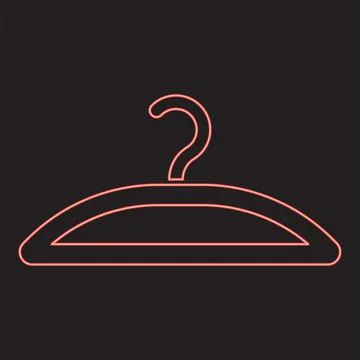 Neon hanger red color vector illustration image flat style Stock Illustration
