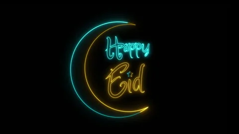 NEON HAPPY EID Stock-Footage 262541217
