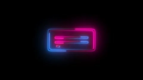 Neon hard disk drive icon blue pink color animation black background Stock Footage 265398820