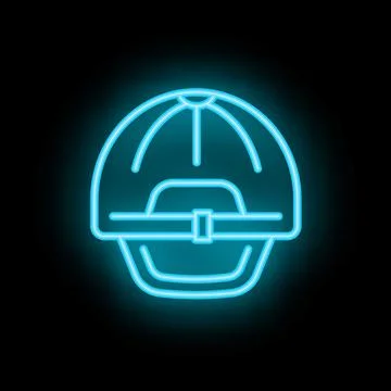 Neon hard hat shining in the dark background Stock Illustration
