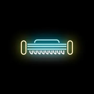Neon harmonica glowing blues jazz music icon Stock Illustration