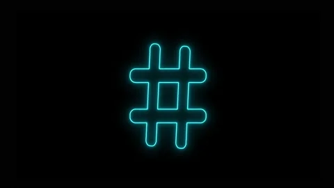 Neon Hashtag Stock Footage 171686674