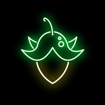 Neon hazelnut nut fruit glowing sign illustration Stock Illustration
