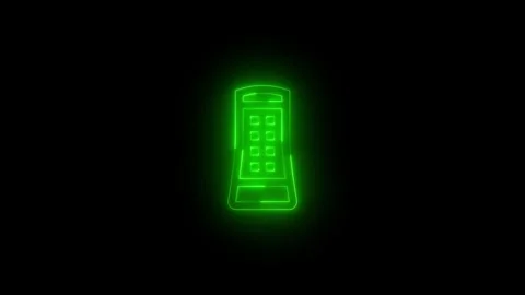 Neon headless device icon glowing black background animation 스톡 동영상 289513150