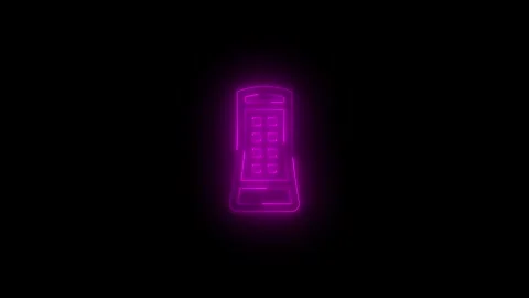 Neon headless device icon glowing black background animation Vídeo Stock 289513156