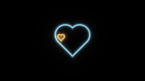 Neon heart design with glowing elements and simple Stock Footage 338226480