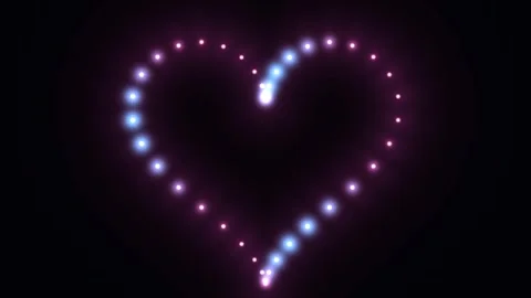 Neon Heart Geometric Frame Animation Seamless Loop Stock Footage 342698719