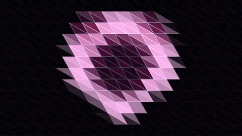 Neon Heart Geometric Frame Animation Seamless Loop Stock Footage 342743494