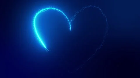 Neon Heart Light Trail Particles Love Background Stock-Footage 268875667