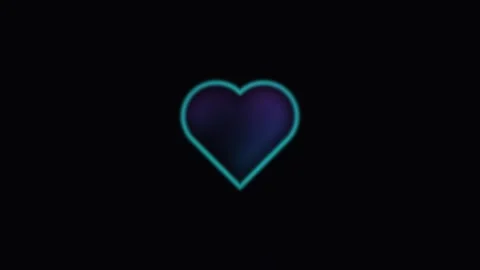 Neon heart shape glowing in dark background Stock Footage 338230036