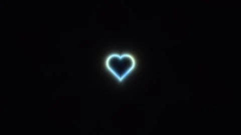 Neon heart shape glowing in dark background Stock Footage 338287957