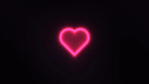 Neon heart shape glowing in dark background with vibrant Stock-Footage 338302053