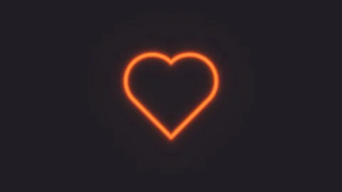 Neon heart shape glowing on dark background in simple Stock Footage 339303710
