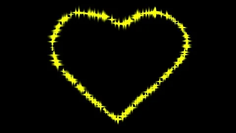 Neon Heart Shaped Line Loop Animation on Black Background Stock Footage 323235459