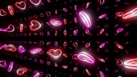Neon Heart Space B2 red Stock Footage 262654159