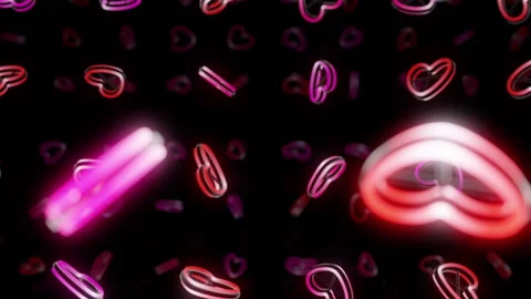 Neon Heart Space C1 red Stock Footage 262654979