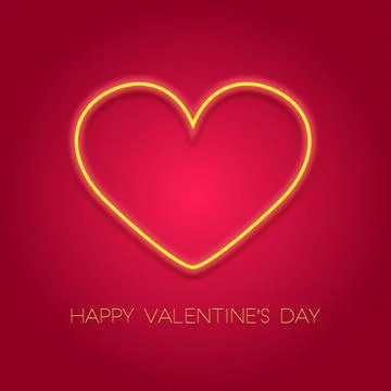 Neon heart square Stock Illustration
