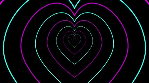 Neon heart tunnel animation loop 스톡 동영상 346157124