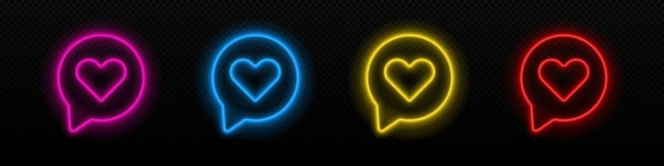 Neon like heart vector notification icon. Stock Illustration