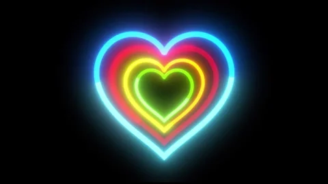Neon Heart Video Loop for Valentines Day Stock Footage 260706403