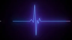 Neon Heartbeat on Black Isolated Background Stock Video - Video of beat,  monitor: 180104501