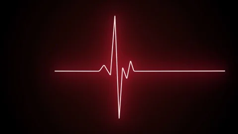 Neon Heartbeat on Black Isolated Background Stock Video - Video of beat,  monitor: 180104501