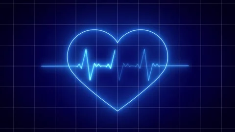 Neon heartbeat with grid looping animation Stock Footage 279619934