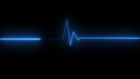 Neon Heartbeat or pulse. blue line of heart rate. Heart pulse graphic. Neon.. Stock Footage 291946141