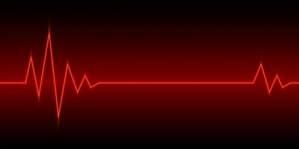 Neon Heartbeat or pulse. Vector illustration. Stock Illustration
