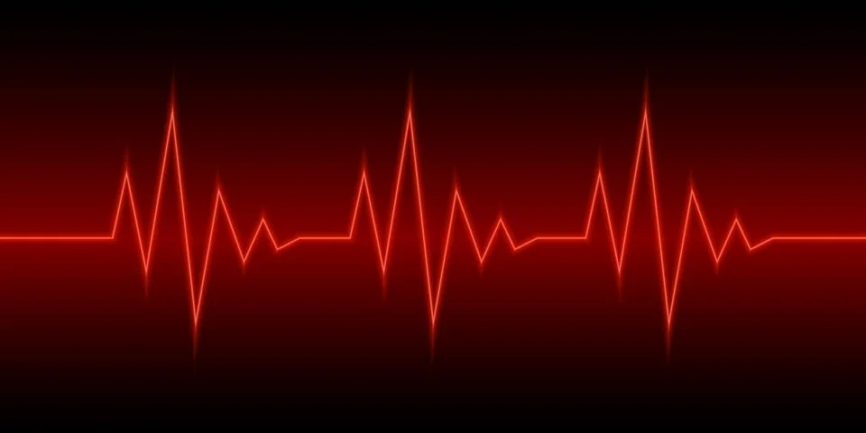 Neon Heartbeat or pulse. Vector illustration. Stock Illustration