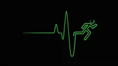 Neon Heartbeat on Black Isolated Background Stock Video - Video of beat,  monitor: 180104501