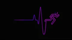 Neon Heartbeat on Black Isolated Background Stock Video - Video of beat,  monitor: 180104501