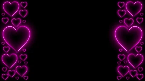 NEON HEARTS 2 SIDES FRAME Video stock 253740101