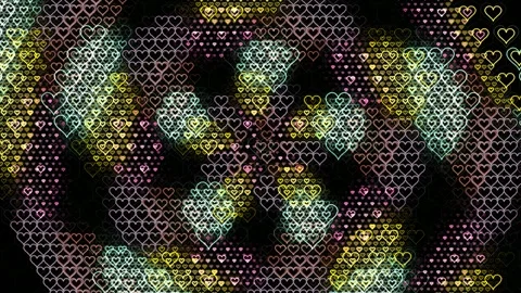 Neon hearts 4K motion background for broadcast and streaming Stock Footage 331737077