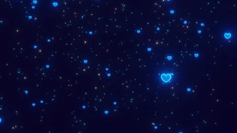 Neon hearts falling 4k animation background. Stock Footage 273315431