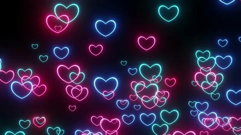 Neon Hearts Stock Footage 147116274
