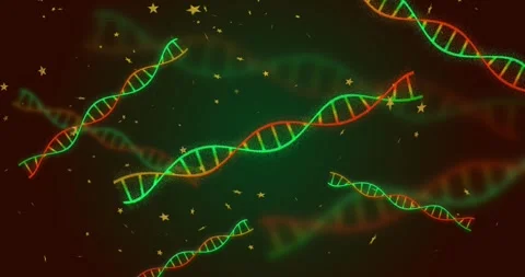 Neon helices appearing causing central helix moving helices drifting stars Stock Footage 328396299