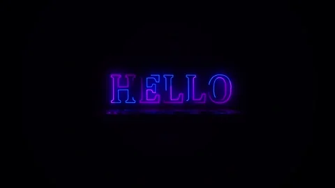Neon Hello icon "Hello Text" Animation Stock Footage 322968162