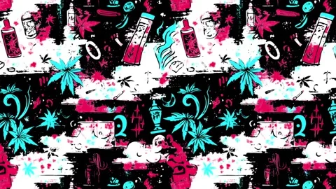 Neon Hemp Vortex – Diagonal motion Video stock 306490610