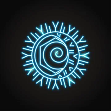 Neon herpes simplex icon in line style Stock Illustration