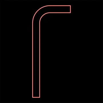 Neon hex key hex key wrenche tool fixing concept red color vector illustrat.. Stock Illustration