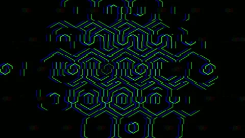 Neon hexagon 4K seamless motion background loop for video editors Stock Footage 331693960