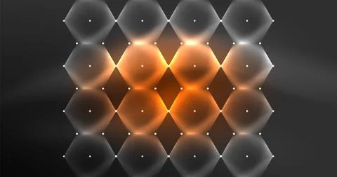 Neon hexagon background. Hi-tech design for wallpaper, banner, background Stock Illustration